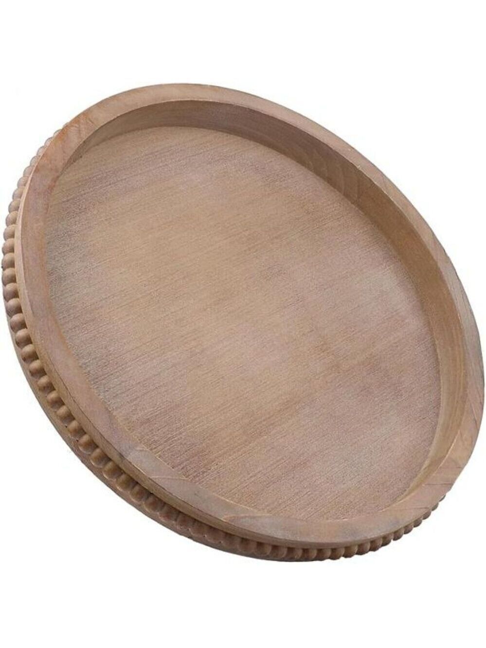 Round Wood Serving Tray Rustic Centerpiece Ottoman Tray Home Decor Organizer
